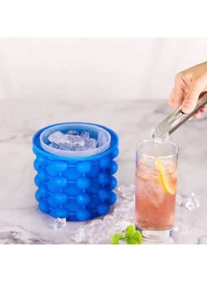 2-in-1 Silicone Ice Cube Maker Genie with Cylindrical Bubble Design – Space-Saving Ice Bucket & Ice Tray with Airtight Lid for Iced Coffee, Cocktails & Cold Drinks - Image 2