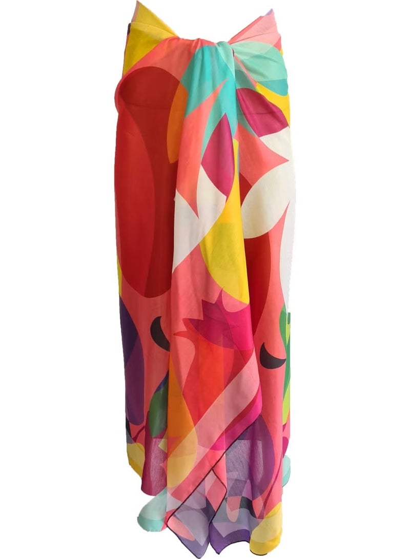 Bolder Pomegranate Patterned Pareo - Image 1