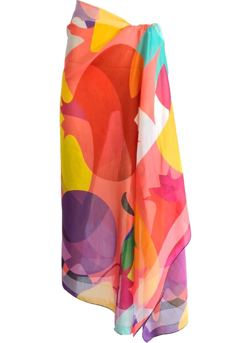 Bolder Pomegranate Patterned Pareo - Image 2