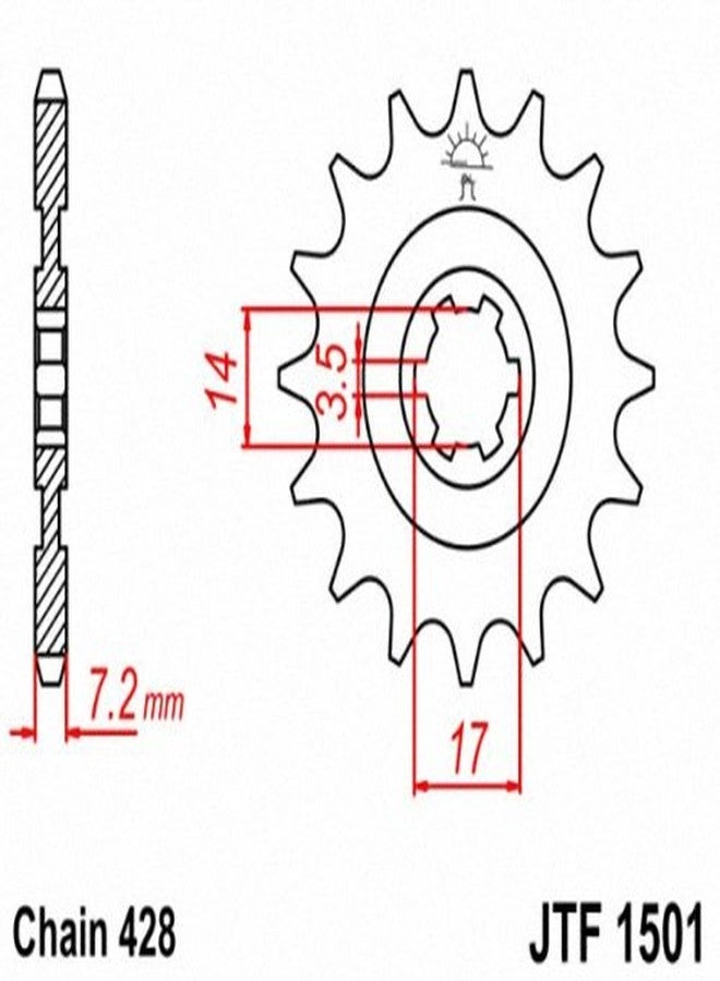 JT Sprockets JTF1501.13 13T Steel Front Sprocket - Image 2