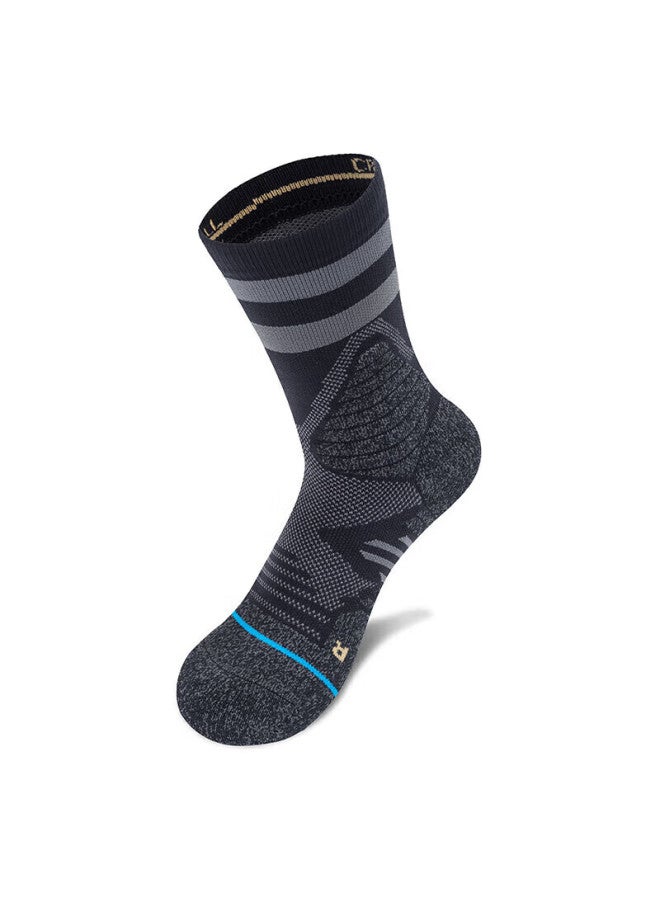 Tfo Event-level Outdoor Sports Socks Running Socks Terry Bottom Hiking Mountaineering Socks 286 Men's Black - Image 1