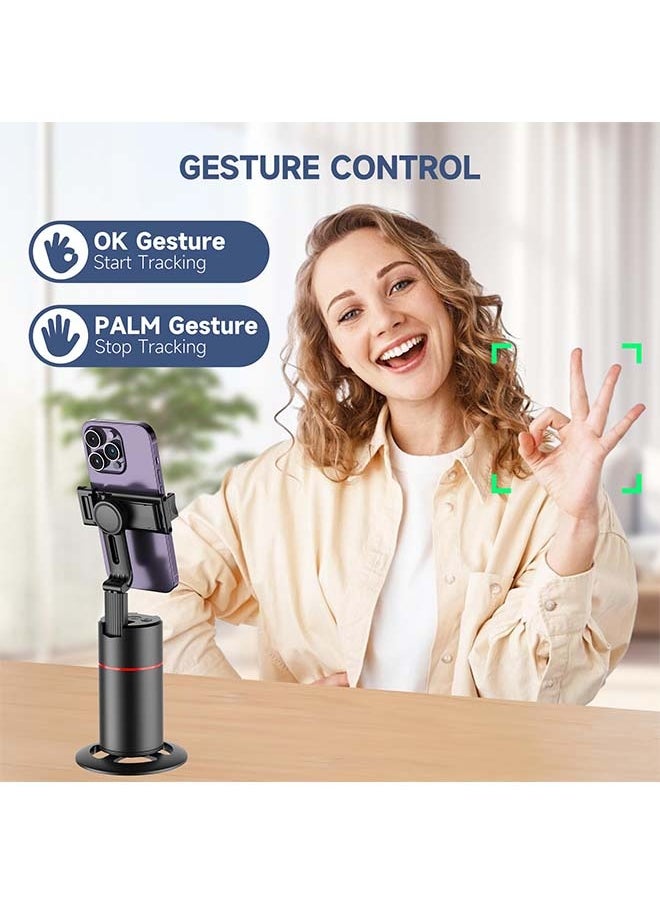 cyke - Auto Face Tracking Tripod, No App, Smart Shooting Phone Holder with Remote, 360° Rotation Body Phone Camera Mount Extendable Body Smart Tracking Tripod for Vlog/TIK Tok(Black) - Image 1