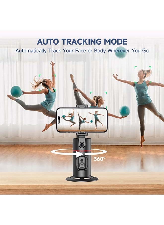 cyke - Auto Face Tracking Tripod, No App, Smart Shooting Phone Holder with Remote, 360° Rotation Body Phone Camera Mount Extendable Body Smart Tracking Tripod for Vlog/TIK Tok(Black) - Image 1