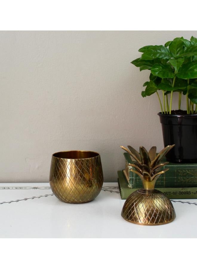 LOFT PINEAPPLE,BOX,D9.5XH23CMS,GOLD,POLYRESIN-161307 - Image 4