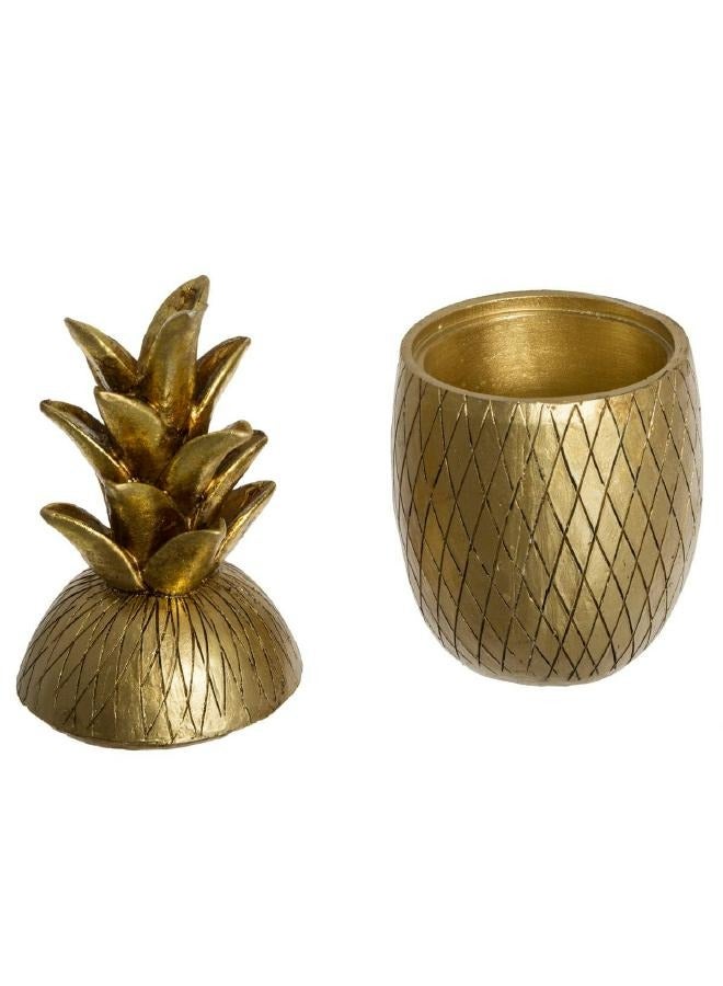 LOFT PINEAPPLE,BOX,D9.5XH23CMS,GOLD,POLYRESIN-161307 - Image 2