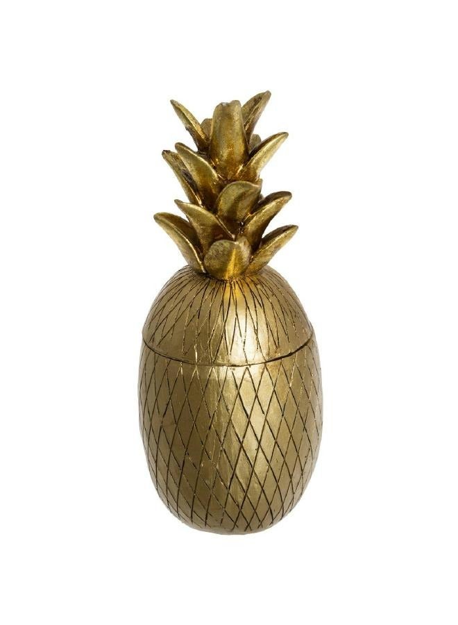 LOFT PINEAPPLE,BOX,D9.5XH23CMS,GOLD,POLYRESIN-161307 - Image 3