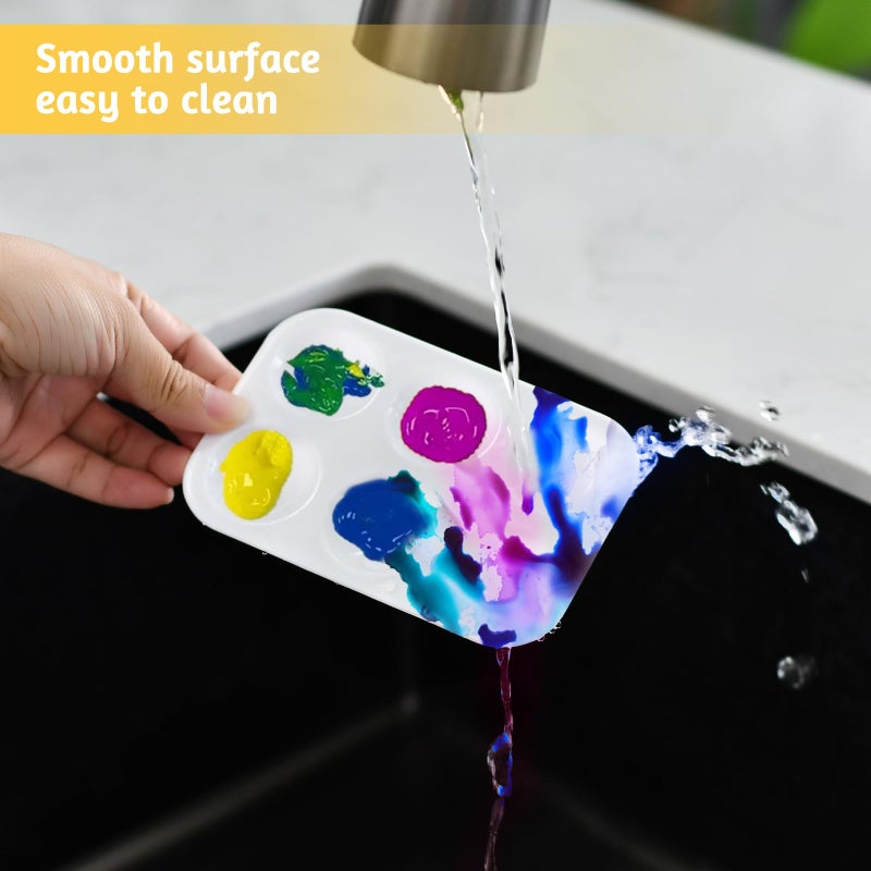 LYHLYA 100PCS Paint Tray Palettes Plastic Paint Pallets Watercolor Palette Painting Tray for Painting Party, DIY Craft and Art Painting - Image 4