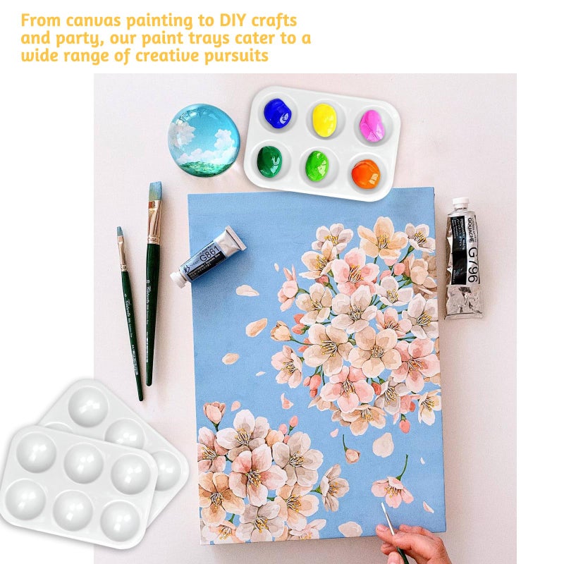 LYHLYA 100PCS Paint Tray Palettes Plastic Paint Pallets Watercolor Palette Painting Tray for Painting Party, DIY Craft and Art Painting - Image 3