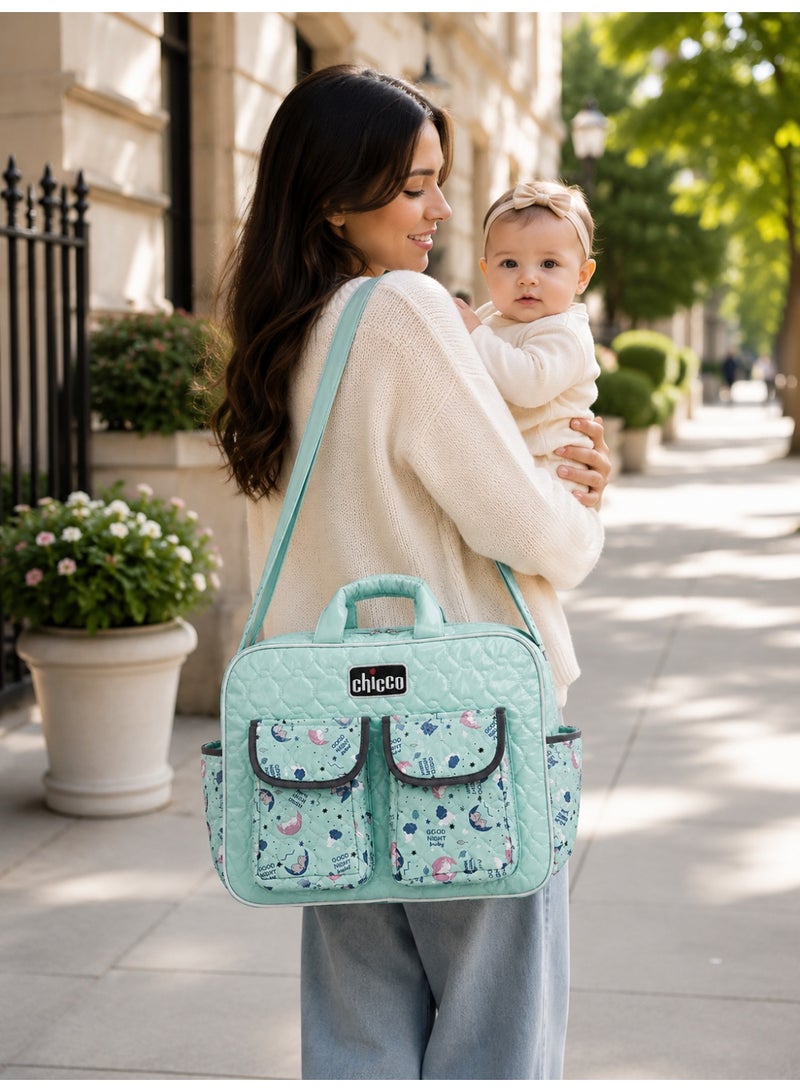 Chicco Large Capacity Light Green Baby Essentials Bag - Image 1