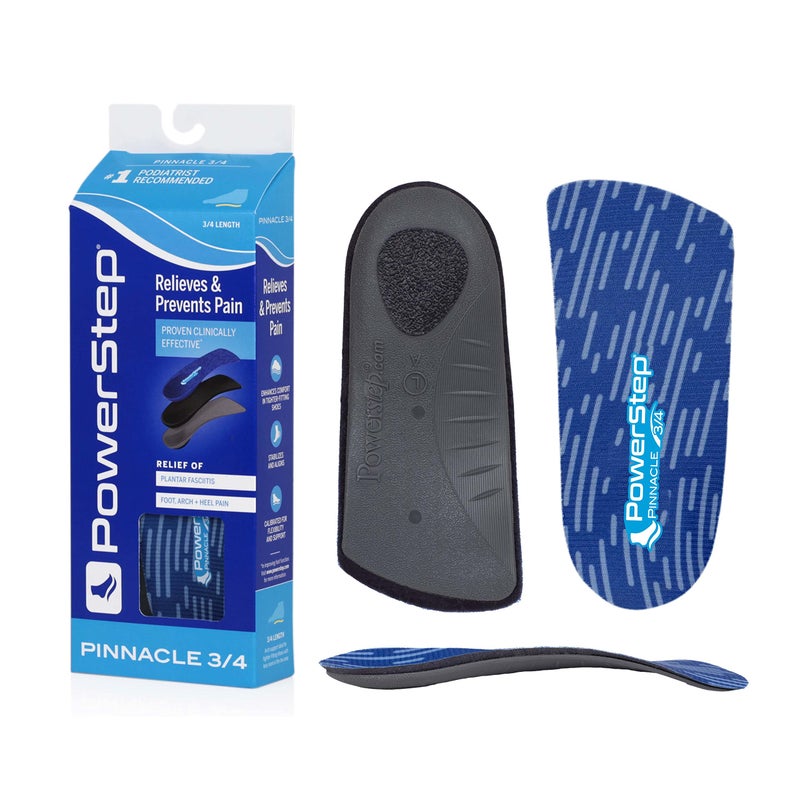 Powerstep Unisex Adult Pinnacle 3/4 Insole, Blue/Light Blue, Men S 9-9.5 / Women S 11-11.5 US - Image 1