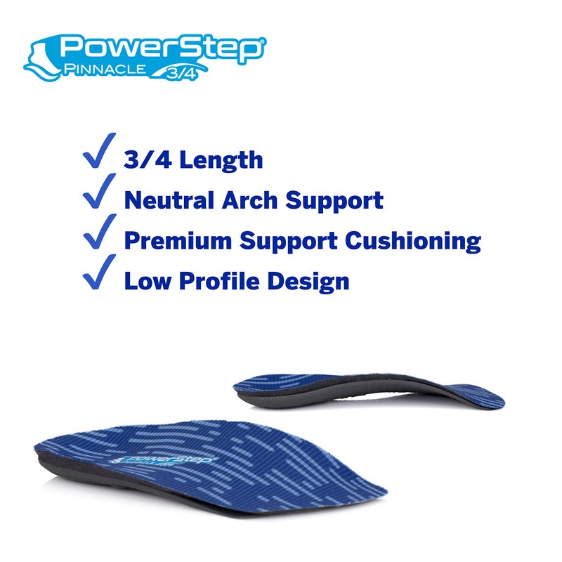 Powerstep Unisex Adult Pinnacle 3/4 Insole, Blue/Light Blue, Men S 9-9.5 / Women S 11-11.5 US - Image 4