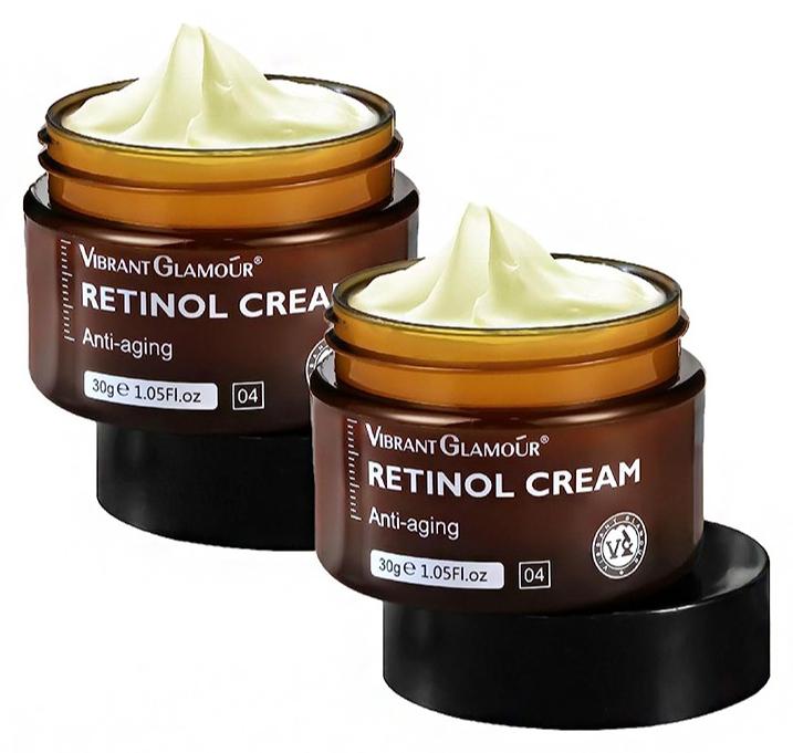 Vibrant Glamour Retinol Cream, Retinol Anti-Aging Wrinkle Firming Cream, Retinol Firming and Revitalizing Cream, 30g Each Bottle (2 Pieces) - Image 1