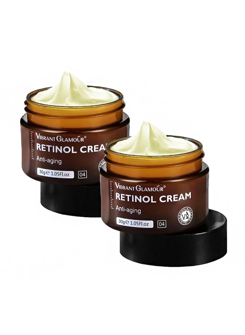 Vibrant Glamour Retinol Cream, Retinol Anti-Aging Wrinkle Firming Cream, Retinol Firming and Revitalizing Cream, 30g Each Bottle (2 Pieces)  - Image 1