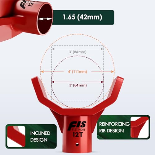 Fistihon Bottle Jack Adapter for 12t Jack - Safe Steel Lifting Saddle for 3 Inch and 4 Inch Round & Square Axle Tube, Fits 1.65 Inch or Smaller Diameter Accessories (Red) - Image 3