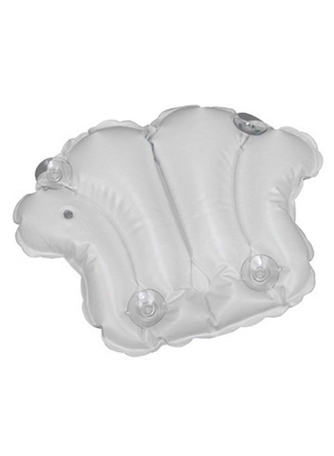 White Vinyl Shell-Shaped Spa Bath Pillow
