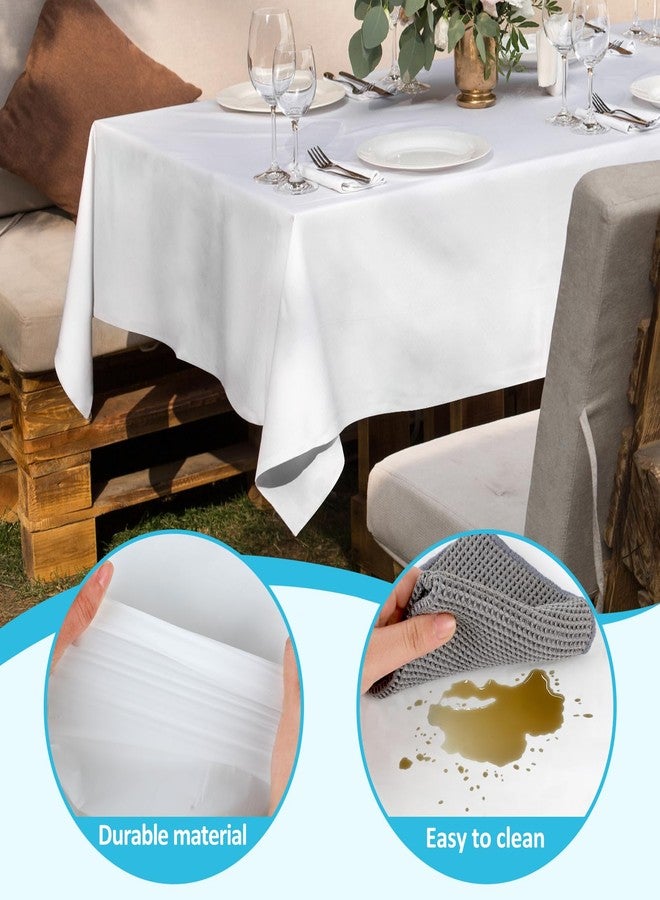 TBUKEOM 3 Pack Plastic Table Cloth, 54 x 108 Inches Plastic Table Cloth Disposable, Waterproof Table Cover for Picnic, Wedding, Decorative Tablecloths, Rectangle, and Everyday Use (White) - Image 3
