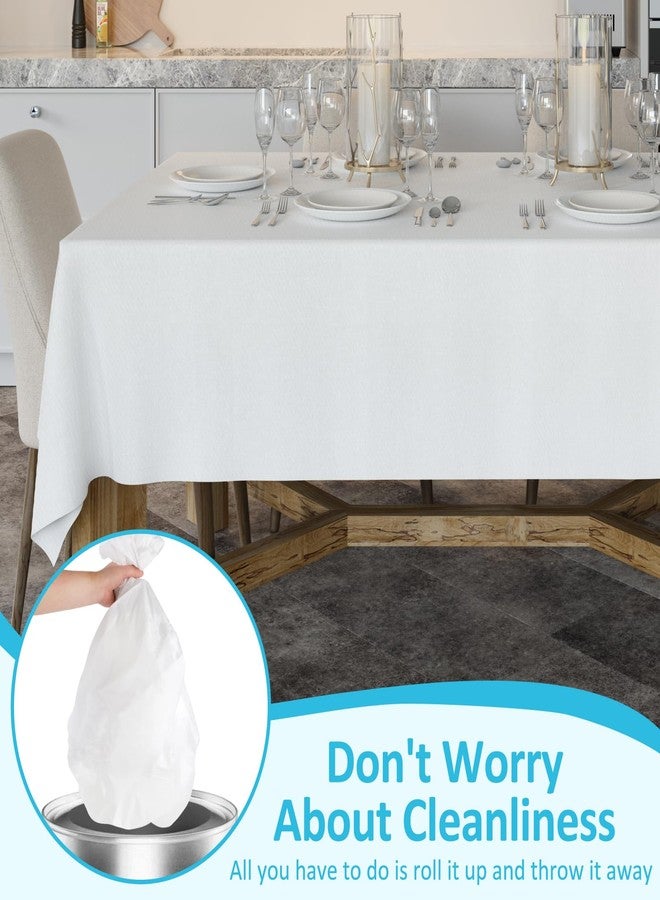 TBUKEOM 3 Pack Plastic Table Cloth, 54 x 108 Inches Plastic Table Cloth Disposable, Waterproof Table Cover for Picnic, Wedding, Decorative Tablecloths, Rectangle, and Everyday Use (White) - Image 4