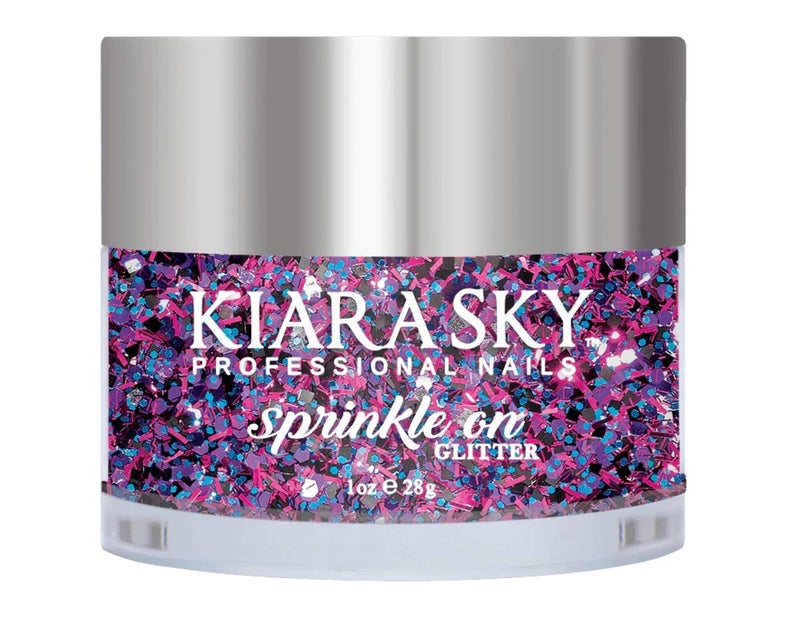 Kiara Sky 3D Glitter Nail Art  Sprinkle On Collection 1 oz  Mix with Acrylic Gel Polish or dip Powder  Nebula