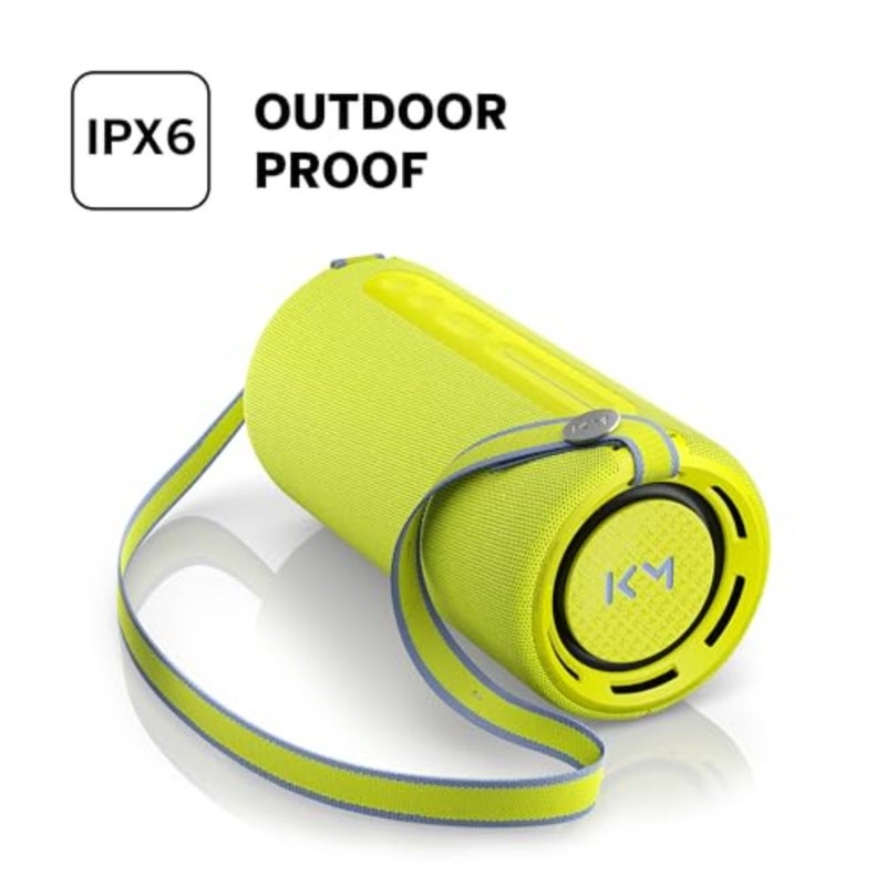 Portable Bluetooth speaker for outdoor use, ABS plastic body, neon color, 100W output with IPX6 water resistance and Bluetooth 5.3 connectivity - Image 2