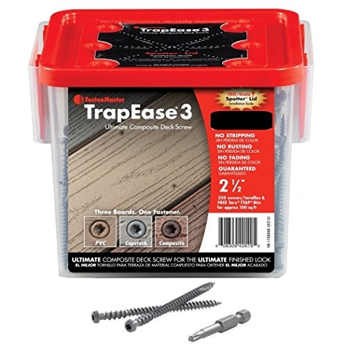 Fastenmaster Fmtr3-212 2-1/2" Trapease 3 Composite Deck Screw Trex-Clamshell - 100 Square Feet - Image 2