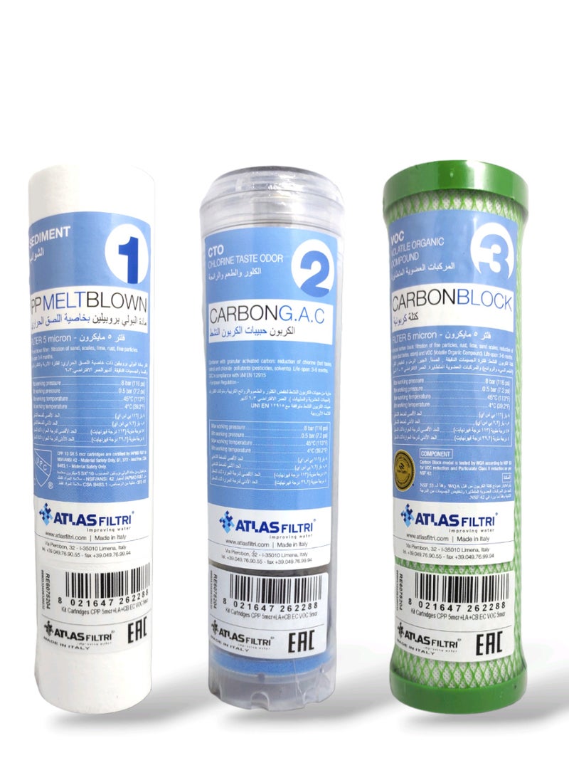 ATLAS Set Of 3 Stage Filter Of Domestic Desalination device Fine Quality 