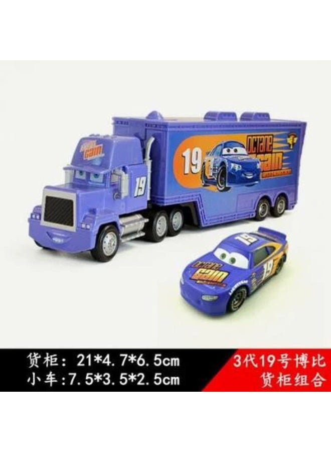 general Movie Cars 2 3 Hauler Mack Truck No. 19 - Mr. Mack and his small car