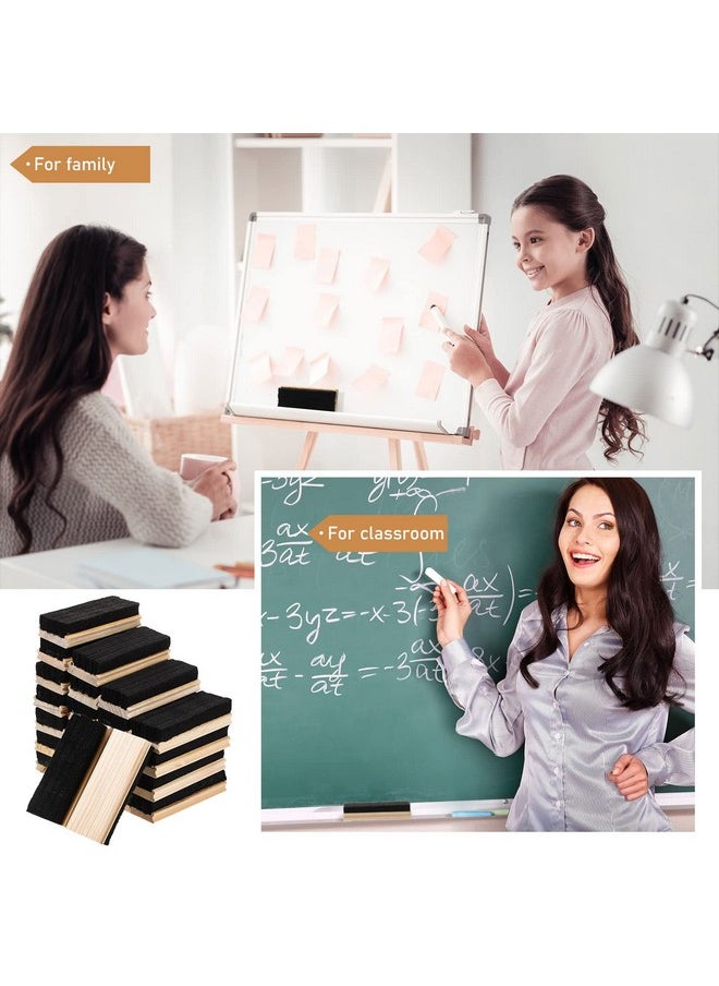 Marspark Felt Campus Style Erasers, Cleaner Dusters Felt Chalkboard Eraser For Kids Wood Chalk Eraser For Chalkboard Cleaners Dusters For Markers White Black Boards Paint School Students Teachers (24 Pieces)  - Image 3