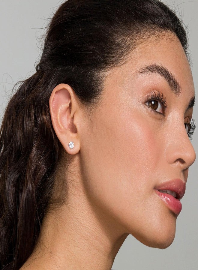 PAVOI 14K Yellow Gold Plated 925 Sterling Silver Cubic Zirconia Stud Earrings for Women Round 6mm - Image 2