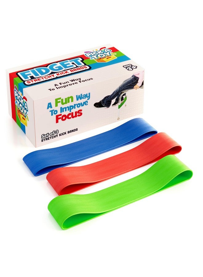 بيك ايه توي عصابات كرسي للأطفال مع أقدام متململة للأطفال، 3 عبوات من كرسي تململ للفصل الدراسي وشريط مكتب، أربطة مطاطية مرنة لقدميك، أربطة فيدجيتس للأطفال من أجل Adhd، أضف Spd التوحد للأطفال - Image 1