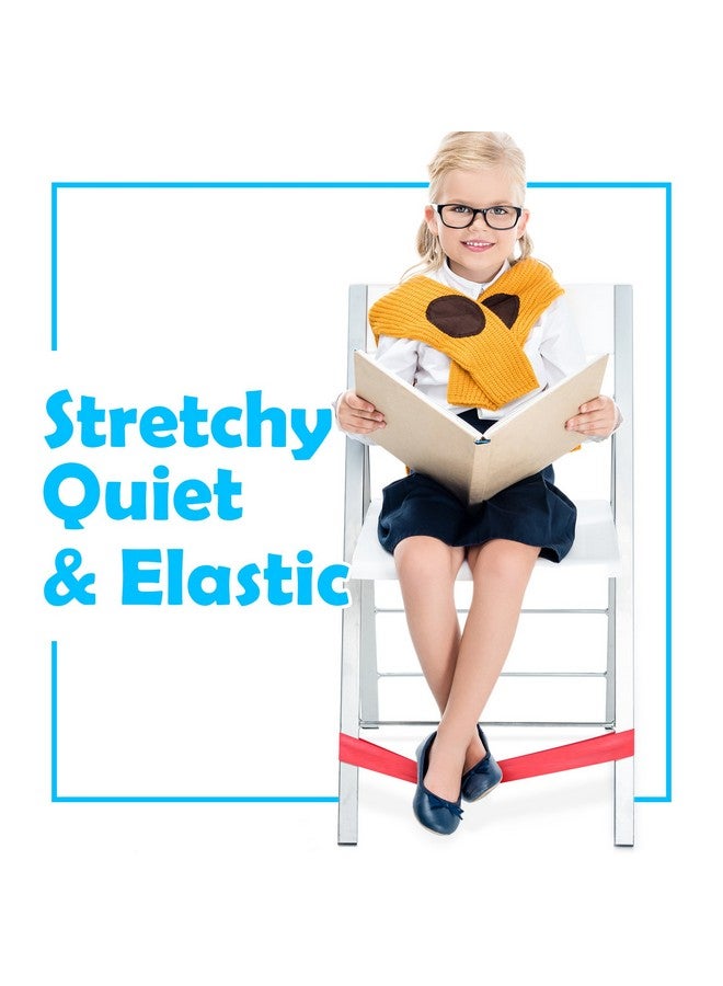 بيك ايه توي عصابات كرسي للأطفال مع أقدام متململة للأطفال، 3 عبوات من كرسي تململ للفصل الدراسي وشريط مكتب، أربطة مطاطية مرنة لقدميك، أربطة فيدجيتس للأطفال من أجل Adhd، أضف Spd التوحد للأطفال - Image 2