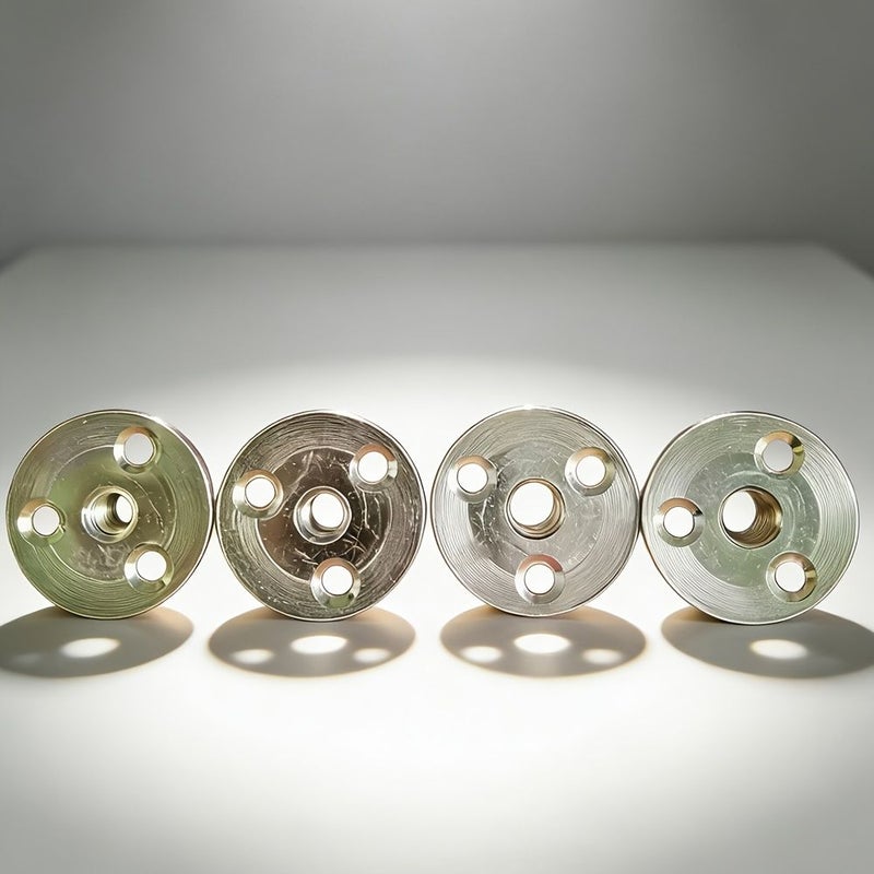 M10 Color Plated Zinc Thickened Round Sofa Leg Nut Three Hole Iron Plate Furniture Mounting Screw - Image 3
