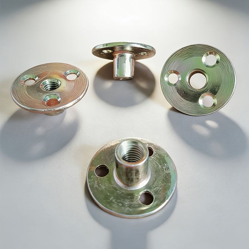M10 Color Plated Zinc Thickened Round Sofa Leg Nut Three Hole Iron Plate Furniture Mounting Screw - Image 5