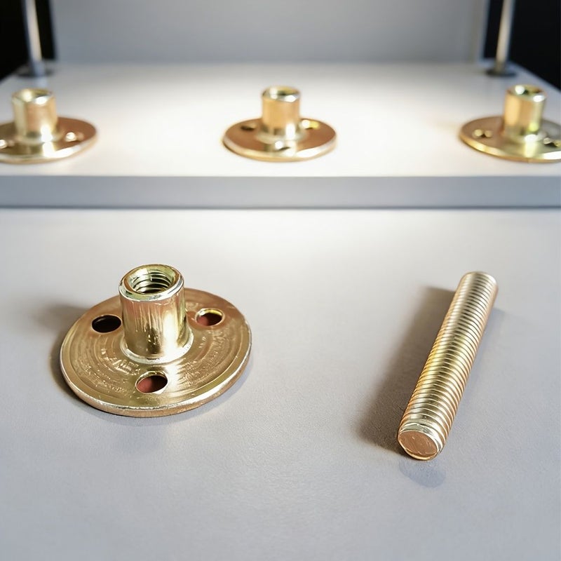 M10 Color Plated Zinc Thickened Round Sofa Leg Nut Three Hole Iron Plate Furniture Mounting Screw - Image 2