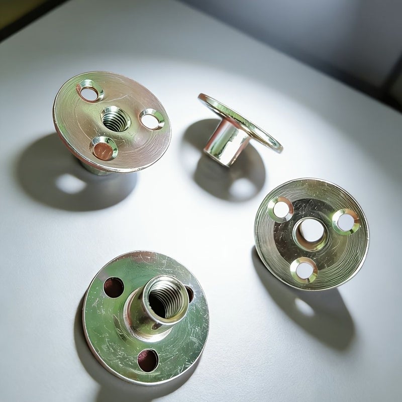 M10 Color Plated Zinc Thickened Round Sofa Leg Nut Three Hole Iron Plate Furniture Mounting Screw - Image 4