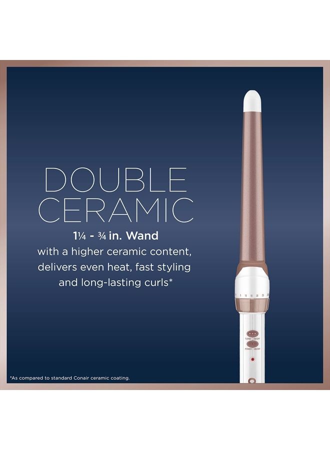 CONAIR Double Ceramic 1 1/4-inch to 3/4-inch Curling Wand, Tapered wand produces beachy waves - Image 2