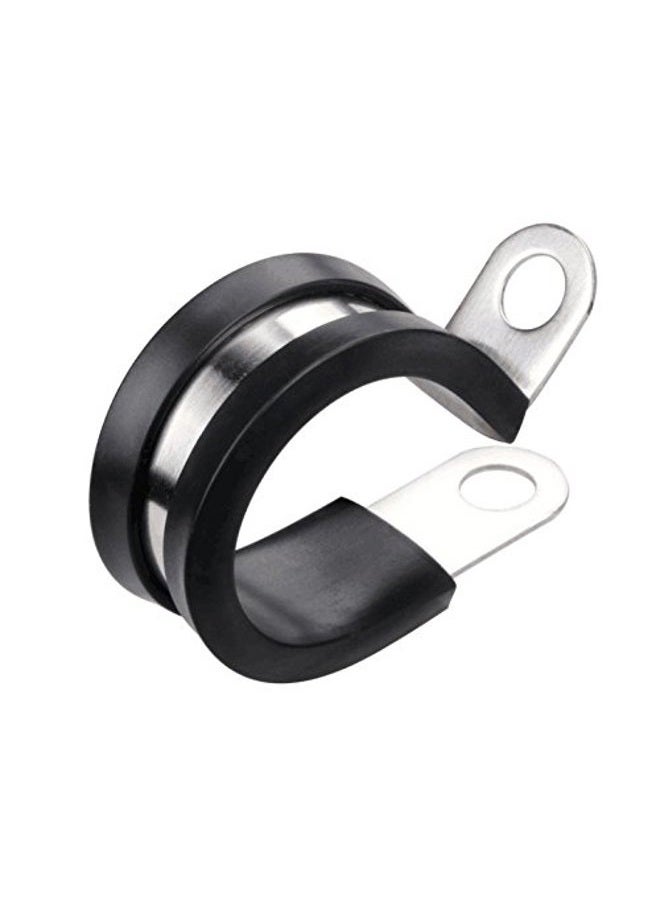 LOKMAN Cable Clamp, 12 Pack 1 Inch Stainless Steel Cable Clamp, Pipe Clamp, Metal Clamp, Rubber Cushioned (1 Inch) - Image 1