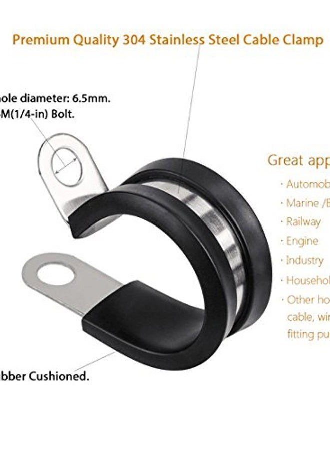 LOKMAN Cable Clamp, 12 Pack 1 Inch Stainless Steel Cable Clamp, Pipe Clamp, Metal Clamp, Rubber Cushioned (1 Inch) - Image 3
