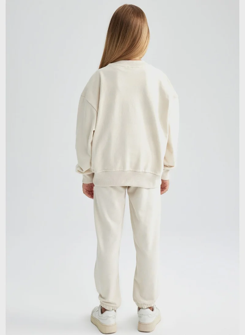 DeFacto Kids Printed Sweatshirt & Sweatpants Set