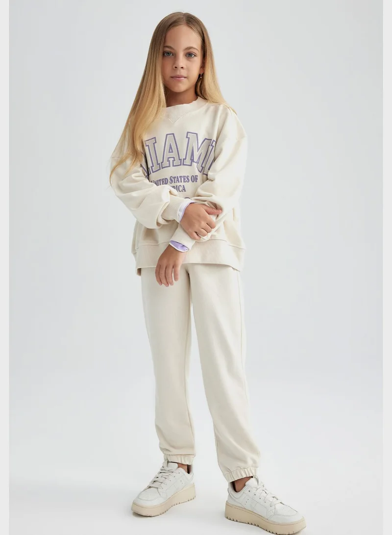 DeFacto Kids Printed Sweatshirt & Sweatpants Set