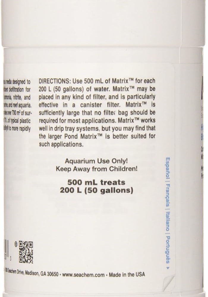 Seachem Matrix High Capacity Biofiltration Media, 500 mL for Freshwater and Marine Aquariums - Image 4