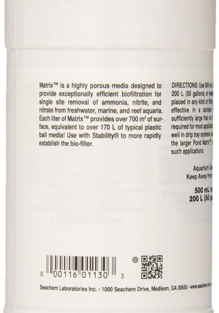 Seachem Matrix High Capacity Biofiltration Media, 500 mL for Freshwater and Marine Aquariums - Image 3