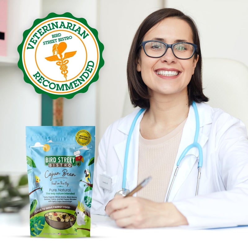 Bird Street Bistro Parrot Food for Parakeets & Cockatiels - Cajun Bean - 20 oz - Cooks in 3-15 min, Natural & Organic Grains, Fruits & Vegetables - USA Made - Image 2
