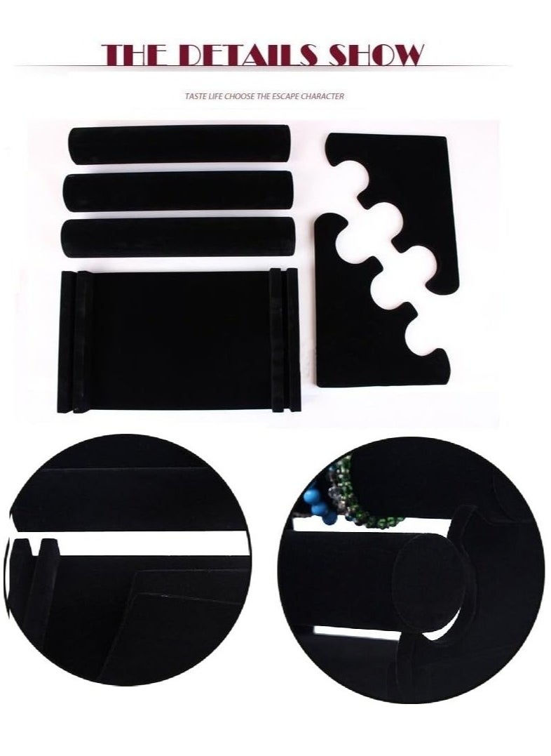 3-Tier Detachable Velvet Bracelet Holder, Watch Bangle Jewelry Organizer Display Stand Rack