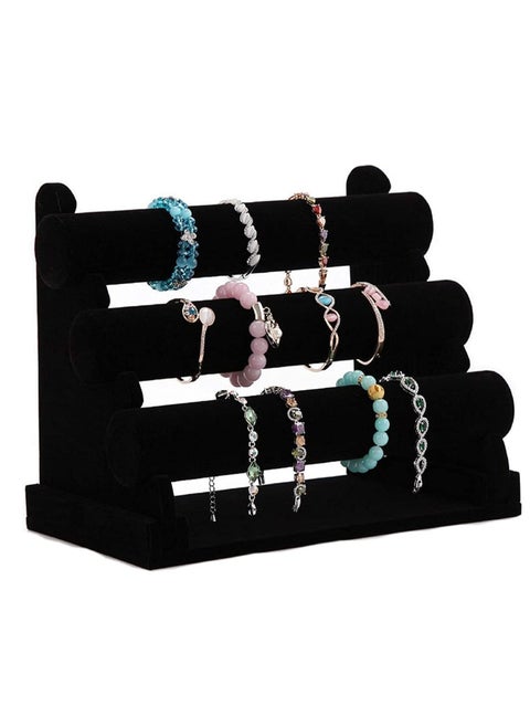 3-Tier Detachable Velvet Bracelet Holder, Watch Bangle Jewelry Organizer Display Stand Rack
