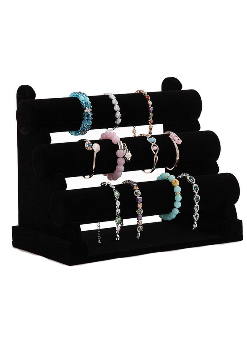 Generic 3-Tier Detachable Velvet Bracelet Holder, Watch Bangle Jewelry Organizer Display Stand Rack  - Image 1