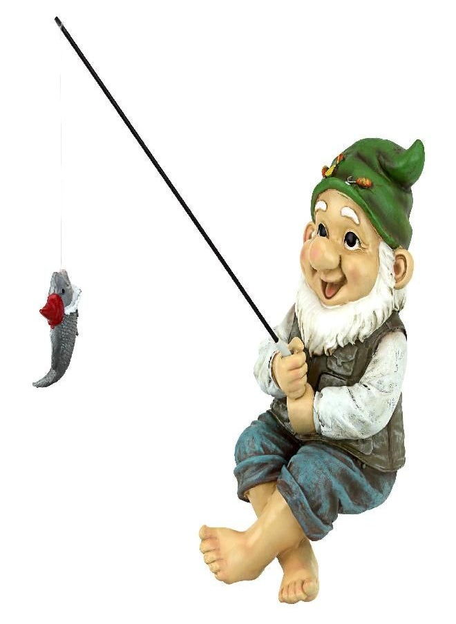 Design Toscano Design Toscano QM2806500 Ziggy The Fishing Sitter Outdoor Garden Funny Lawn Gnome Statues, Full Color  - Image 3
