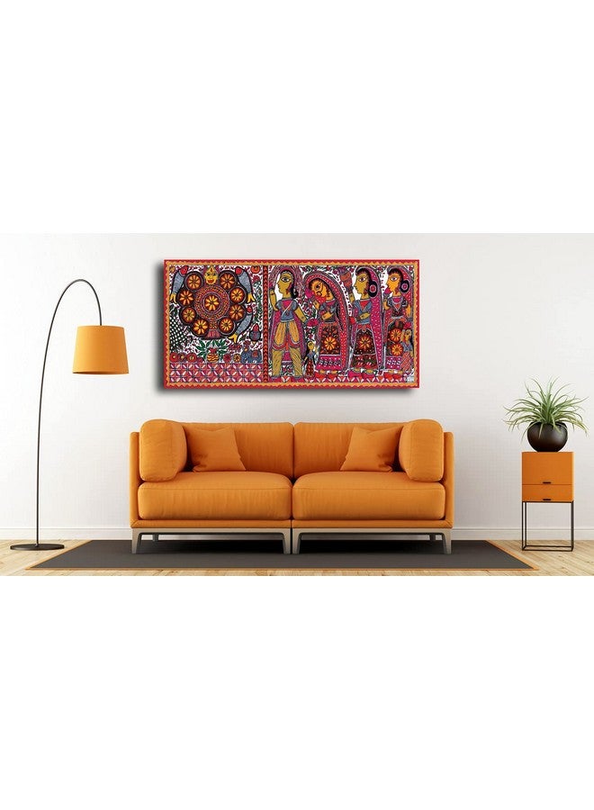 PIXELARTZ Canvas Paintings Madhubani Art Without Frame Modern Art Paintings for Home Decor Drawing Room Bedroom Living Room - Image 2