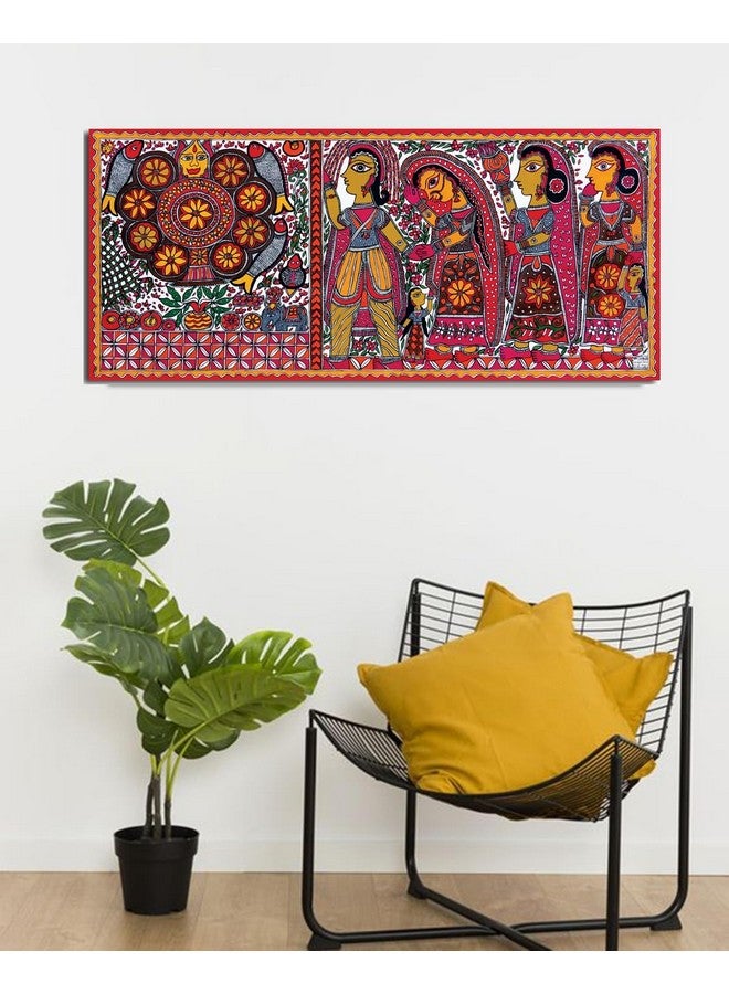 PIXELARTZ Canvas Paintings Madhubani Art Without Frame Modern Art Paintings for Home Decor Drawing Room Bedroom Living Room - Image 3