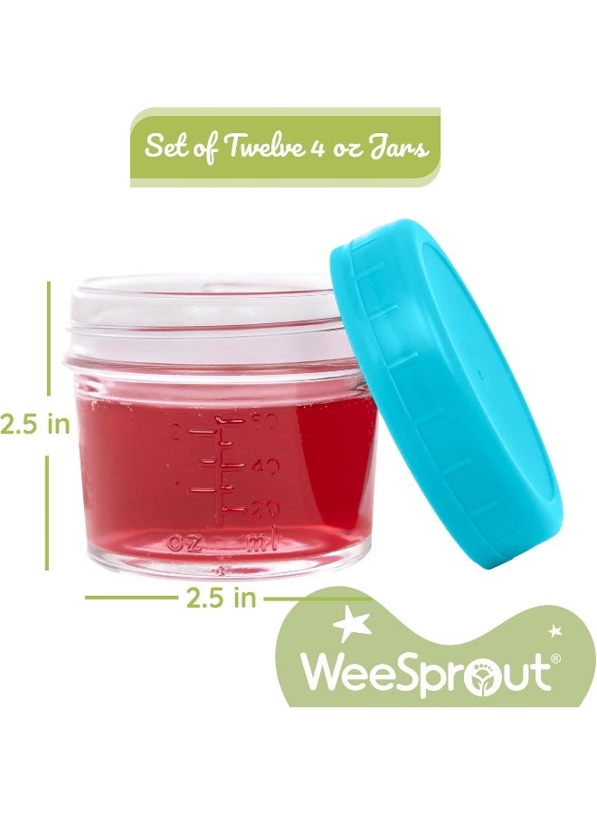 WeeSprout جرار تخزين الطعام الزجاجية من وي سبرات (4 أونصات، مجموعة متنوعة زاهية) - Image 3