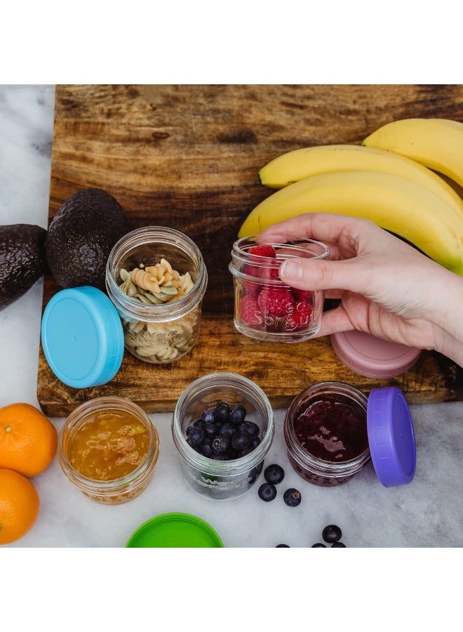 WeeSprout جرار تخزين الطعام الزجاجية من وي سبرات (4 أونصات، مجموعة متنوعة زاهية) - Image 5
